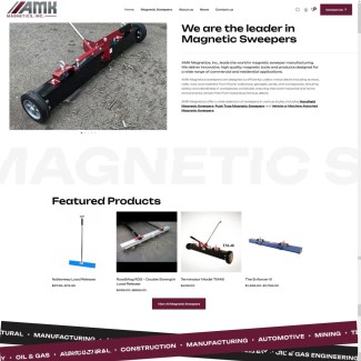 <a href="https://www.amkmagnetics.com" target="_blank" rel="noopener"><strong>Visit AMK Magnetics, Inc."</a></strong> AMK Magnetics manufactures and sells high-quality magnetic sweepers and tools designed for industrial, commercial and residential use. Their products include rolling magentic sweepers, handheld magnetic sweepers, forklift magnetic sweepers, tow-behind magnetic sweepers, push-type magnetic sweepers, magnetic brooms, magnetic pickup tools, magnetic debris collectors, magnetic rakes, magnetic nail sweepers, magnetic bar sweepers and magnetic floor sweepers. Equipped with powerful magnets, AMK's sweepers efficiently collect metal objects as users glide them along the ground, making cleanup quick and effective. Many models also include a convenient release mechanism, enabling users to dispose of collected debris easily without manual handling.